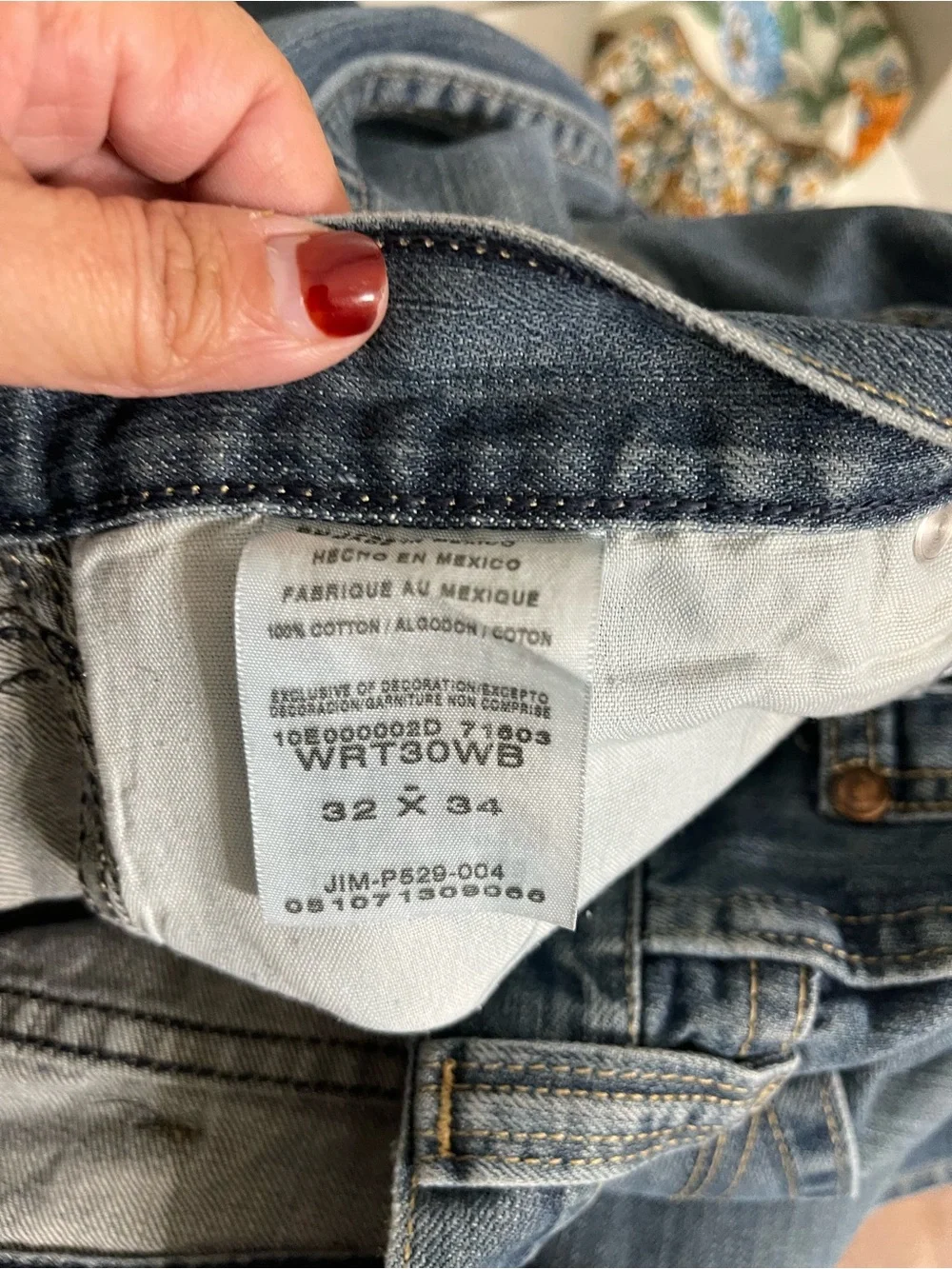 Wrangler Men Straight Distressed Jeans - Faded Blue Wash Size 32X34